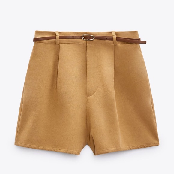 NWT Zara Brown Shorts with Belt. Size M - Picture 6 of 6